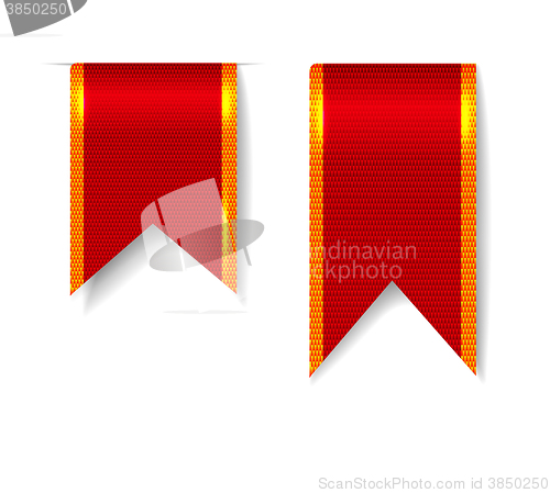 Image of Red bookmark ribbons set