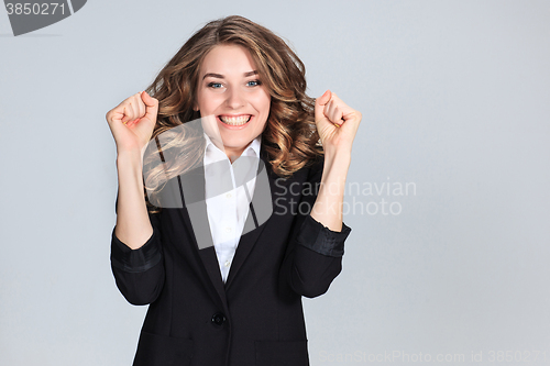 Image of The young woman\'s portrait with happy emotions