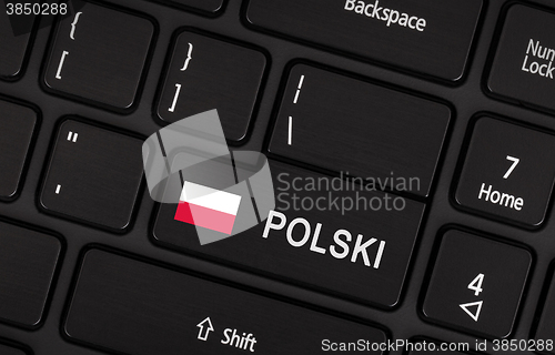 Image of Enter button with flag Poland - Concept of language