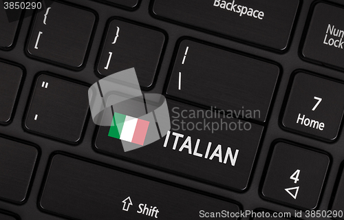 Image of Enter button with flag Italy - Concept of language