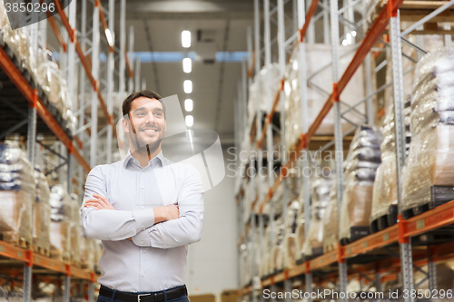 Image of happy man at warehouse