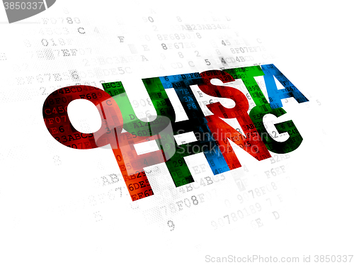 Image of Finance concept: Outstaffing on Digital background