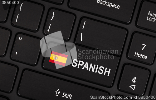 Image of Enter button with flag Spain - Concept of language