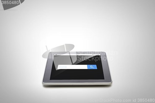 Image of close up of tablet pc with internet browser search