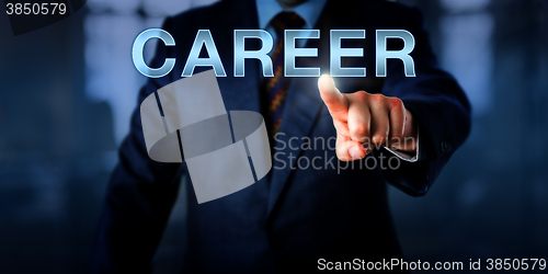 Image of HR Manager Touching CAREER\r