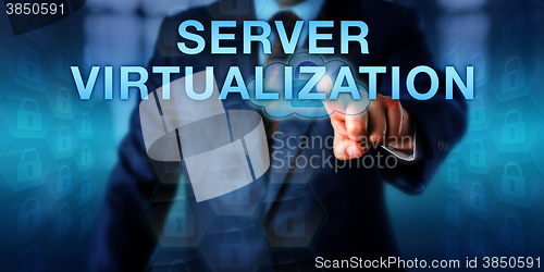 Image of Business User Touching SERVER VIRTUALIZATION