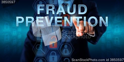 Image of Forensic Examiner Pushing FRAUD PREVENTION