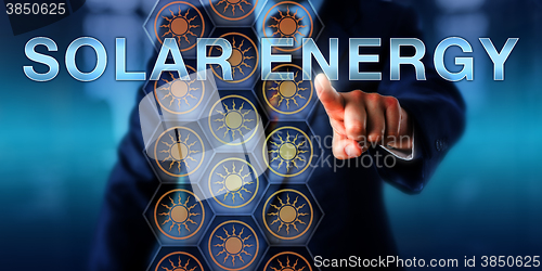 Image of Industrial Manager Pressing SOLAR ENERGY