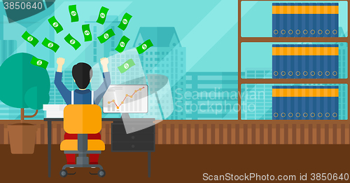Image of Successful businessman with money.