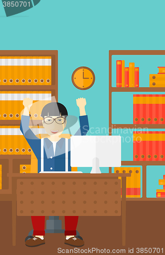 Image of Man working at office.