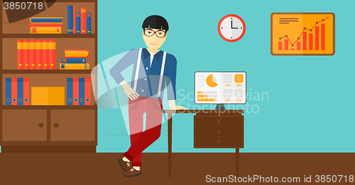 Image of Cheerful office clerk.