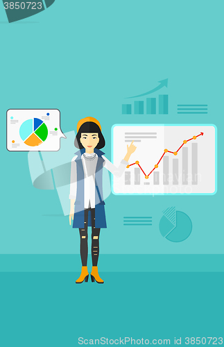 Image of Business woman presenting report.