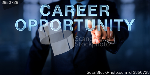 Image of Recruiter Pushing CAREER OPPORTUNITY\r