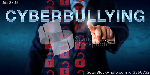 Image of Anonymous Cyberbully Pressing CYBERBULLYING