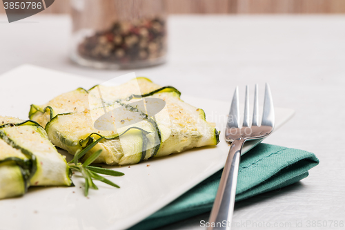 Image of Interlaced courgettes or zucchini slices