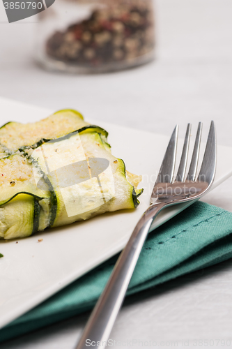 Image of Interlaced courgettes or zucchini slices