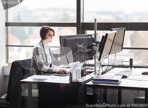 Image of Business woman working in corporate office.