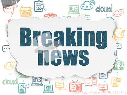 Image of News concept: Breaking News on Torn Paper background