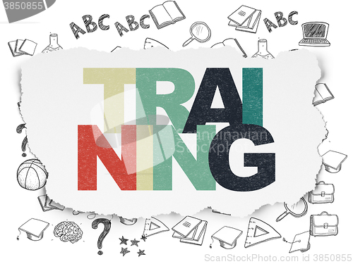 Image of Studying concept: Training on Torn Paper background