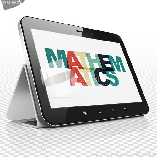 Image of Learning concept: Tablet Computer with Mathematics on  display