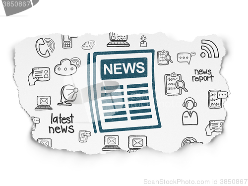Image of News concept: Newspaper on Torn Paper background