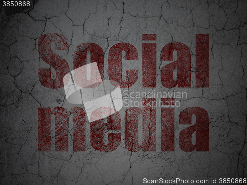 Image of Social media concept: Social Media on grunge wall background