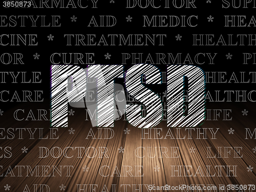 Image of Medicine concept: PTSD in grunge dark room