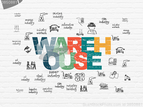 Image of Manufacuring concept: Warehouse on wall background