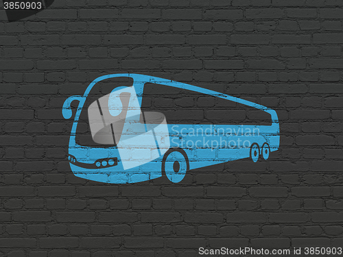 Image of Tourism concept: Bus on wall background