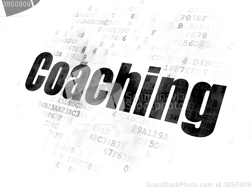 Image of Studying concept: Coaching on Digital background