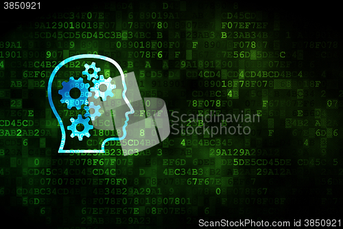 Image of Business concept: Head With Gears on digital background