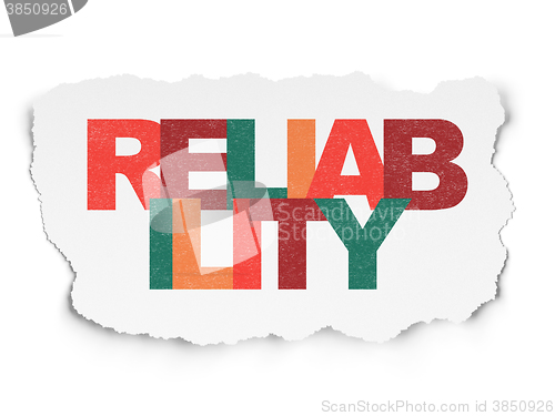 Image of Business concept: Reliability on Torn Paper background