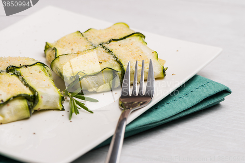 Image of Interlaced courgettes or zucchini slices