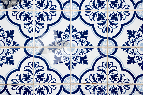 Image of Portuguese glazed ceramic tiles
