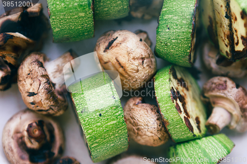 Image of grilled zucchini and mushrooms