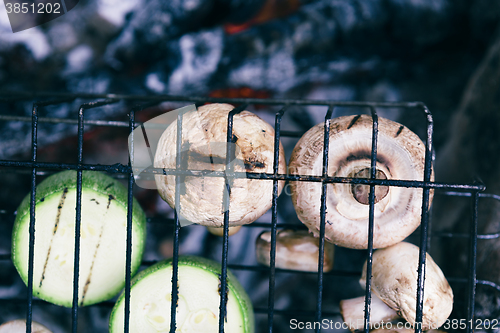 Image of grilled zucchini and mushrooms