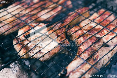 Image of pork ribs cooked on the grill