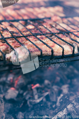 Image of pork ribs cooked on the grill