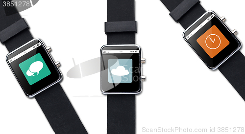 Image of close up of smart watch with application icons