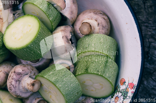 Image of grilled zucchini and mushrooms