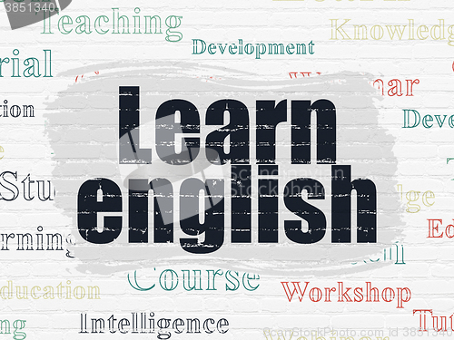 Image of Studying concept: Learn English on wall background