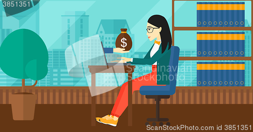 Image of Business woman working in office.