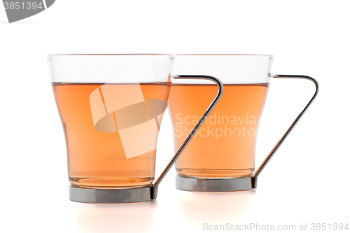 Image of Two glass cups of black tea