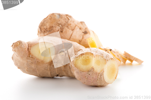 Image of Ginger root on white