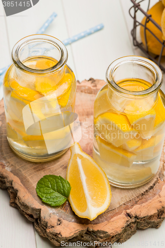 Image of Lemon and lime slices in jars