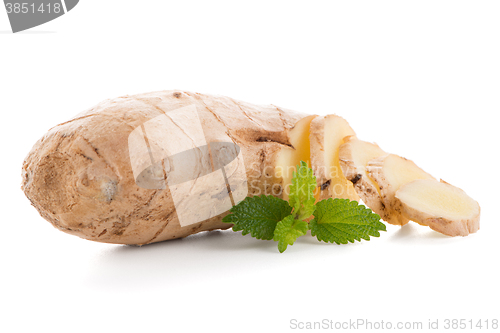 Image of Ginger root on white