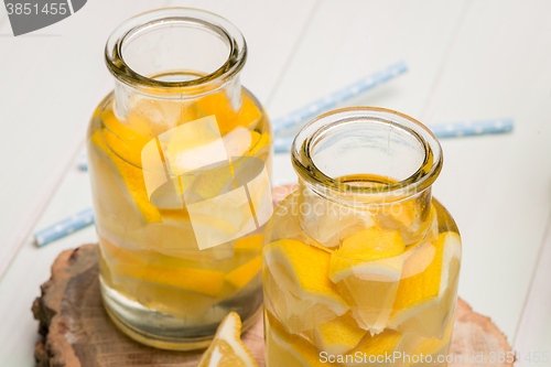 Image of Lemon and lime slices in jars