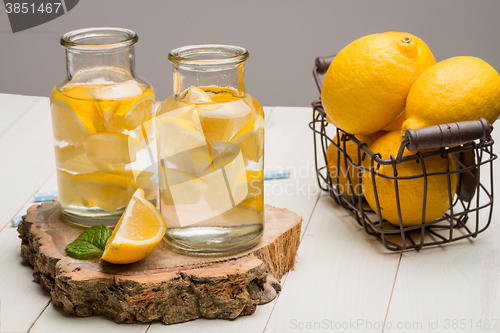 Image of Lemon and lime slices in jars