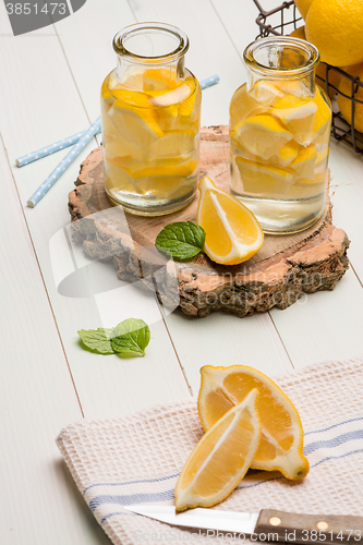 Image of Lemon and lime slices in jars