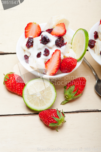 Image of fruit and yogurt salad healthy breakfast